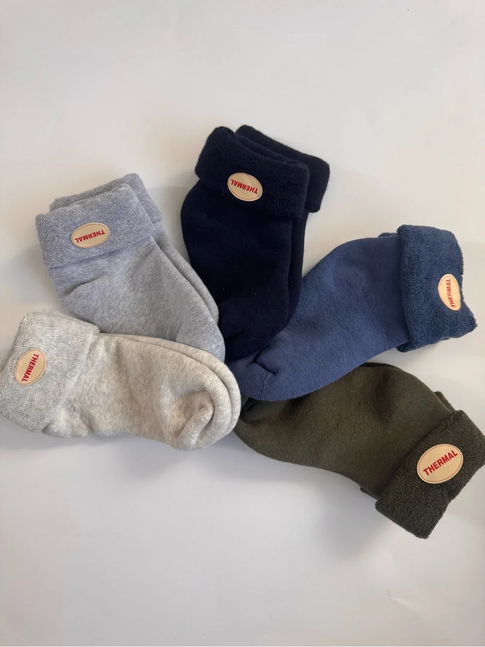 Thermal Women's Crew Socks - Black, Navy, Gray, Olive, Light Gray